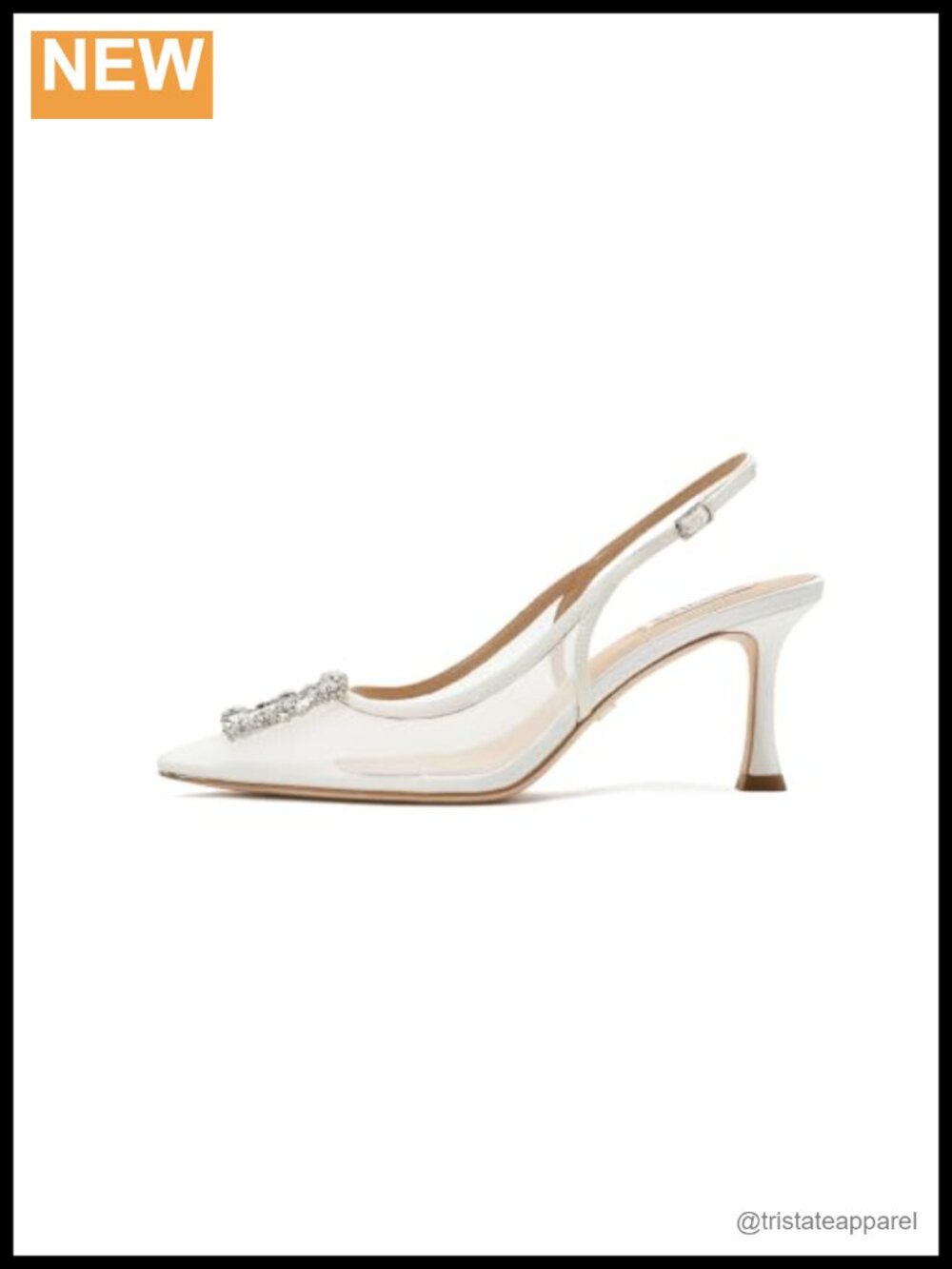 Badgley Mischka Yuta White Satin Stiletto Heel Pump - Picture 3 of 6